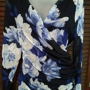 INC Wrap Floral Blouse Petite